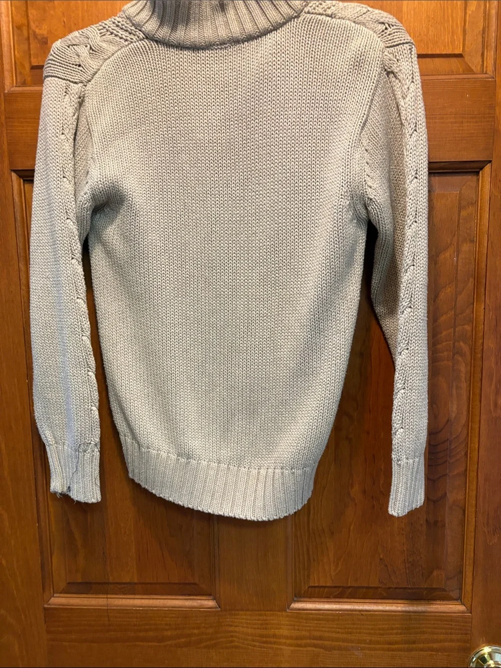 Gymboree Cozy Cable Knit Mock Neck Sweater - Light Gray